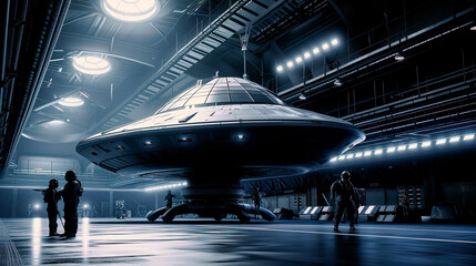 UFO in military hangar