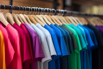 Fototapeta premium Plain T-shirts on Hanger