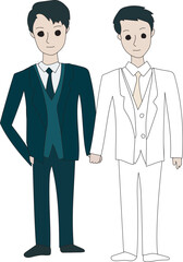 Wedding couple illustration, Transparent background.