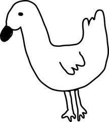 Hand drawn duck illustration on transparent background.
