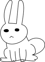 Hand drawn rabbit illustration on transparent background.
