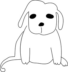 Hand drawn dog illustration on transparent background.
