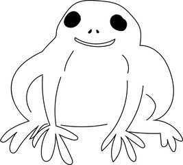 Hand drawn frog illustration on transparent background.
