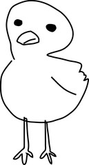Fototapeta premium Hand drawn duck illustration on transparent background. 