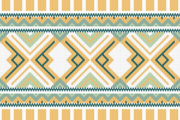 Ikat Fabric Paisley Embroidery Background. Ikat Damask Geometric Ethnic Oriental Pattern traditional.aztec Style Abstract Vector illustration.design for Texture,fabric,clothing,wrapping,sarong.