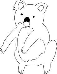 Hand drawn koala illustration on transparent background.
