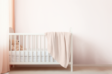 Wall mockup png nursery room, transparent design
