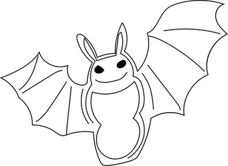 Hand drawn bat illustration on transparent background.
