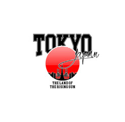 TOKYO, japan typography graphic for t-shirt design. Tee shirt print, original apparel with grunge. Vector illustration.