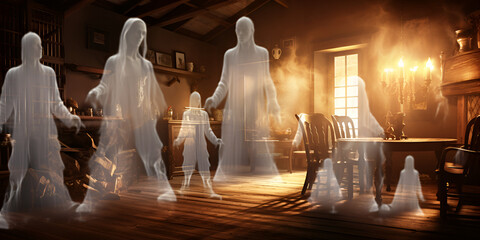 Mysterious Halloween specter from history mysterious decoration background
