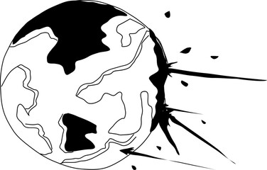 Hand drawn planet illustration on transparent background.
