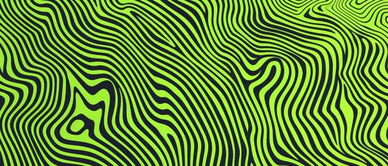 black lines in a smooth, frequent pattern on a bright green backdrop,