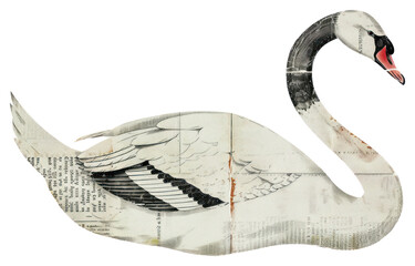 PNG Swan shape collage cutouts anseriformes waterfowl animal - obrazy, fototapety, plakaty