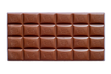 Chocolate bar isolated on white background. Chocolate bar close-up.