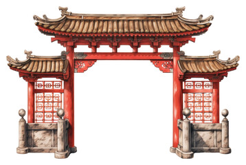 PNG The Red Gate of Hongo gate red white background