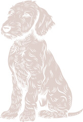 Bedlington terrier clipart design illustration