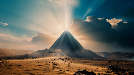 Pyramid firing energy beam - Powered by Adobe