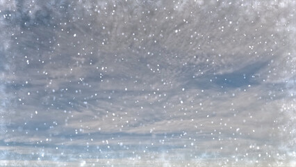 beautiful snow on clouds on sky backdrop - photo of nature - obrazy, fototapety, plakaty