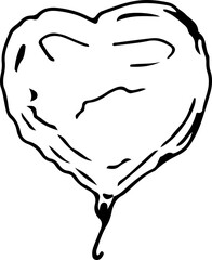 Hand drawn balloon illustration on transparent background.
