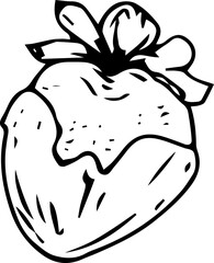 Hand drawn cake illustration on transparent background.
