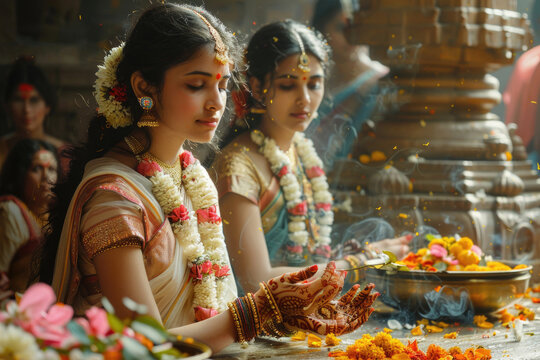 Serene moment depicting Vishu Kani blessings for prosperity and auspicious beginnings