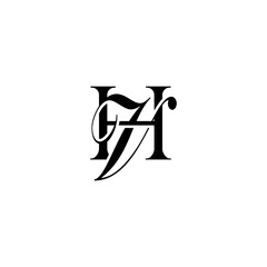 Initial Mixed Letter Logo. Logotype design. Simple Luxury Black Flat Vector HV