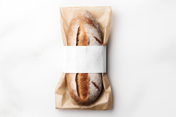 Bread packaging label png mockup, transparent design