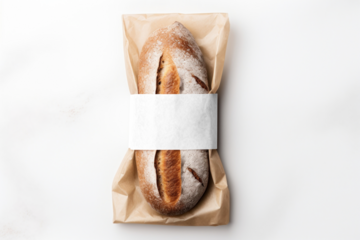 Bread packaging label png mockup, transparent design