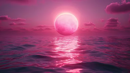Poster Pink sky and pink sea sunset © Ume