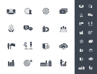Universal business management and human resources icon set. Universal icons for web and mobile. Vector.	