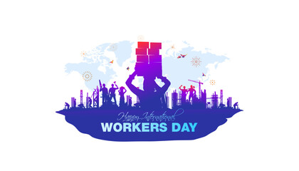 Vector greeting for Labor Labour day. 2024 internationl Labor day theme. Celebrated every year on 1 May.