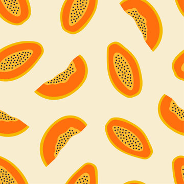Vector seamless papaya pattern