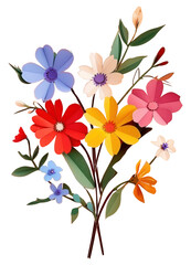 PNG Paper cutout of a flower bouquet art plant inflorescence - obrazy, fototapety, plakaty