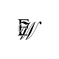 Initial Mixed Letter Logo. Logotype design. Simple Luxury Black Flat Vector EW
