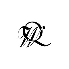 Initial Mixed Letter Logo. Logotype design. Simple Luxury Black Flat Vector QW