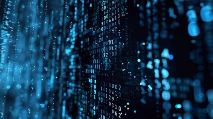 Obraz premium abstract matrix code numbers displayed on a dark background