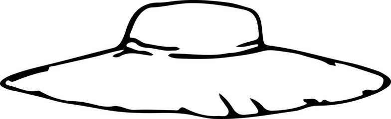 Hand drawn hat illustration on transparent background.
