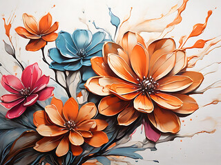 lotus on oil painting