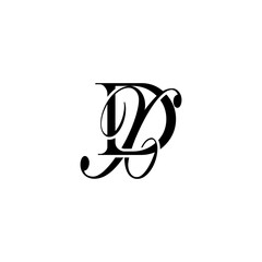 Initial Mixed Letter Logo. Logotype design. Simple Luxury Black Flat Vector DX