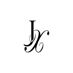 Initial Mixed Letter Logo. Logotype design. Simple Luxury Black Flat Vector JX