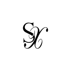 Initial Mixed Letter Logo. Logotype design. Simple Luxury Black Flat Vector SX