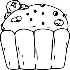 Hand drawn dessert for halloween party illustration on transparent background.
