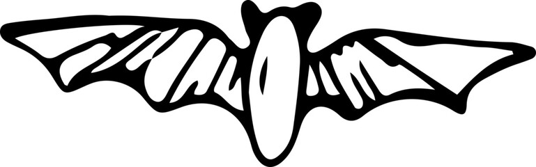 Hand drawn halloween bat illustration on transparent background.
