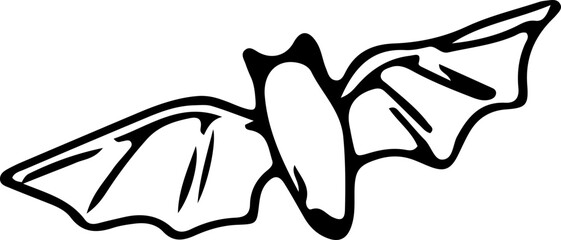 Hand drawn halloween bat illustration on transparent background.
