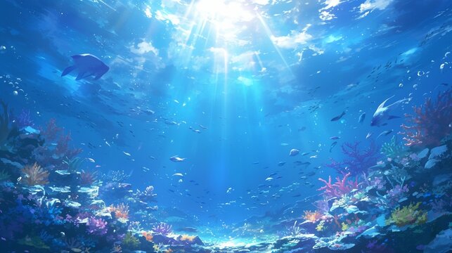 南国の海の水中6