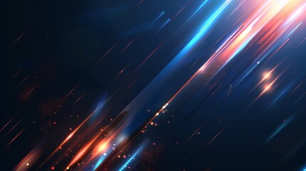 Blue technology background with motion neon light effect