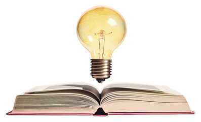 PNG Collage of a book with light bulb publication creativity lightbulb