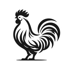 Hen vector silhouette isolated on white background