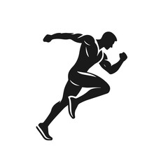 Fototapeta na wymiar Sportsman running, playing, silhouette vector isolated on white background