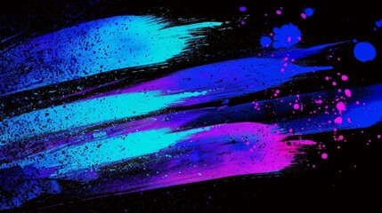 brush stroke of blue and purple paint spray on a black background